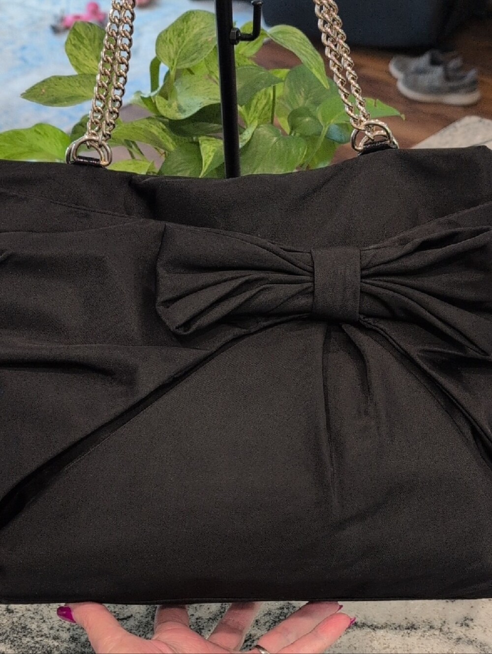 kate spade Esther Black Bow Nylon Shoulder Bag